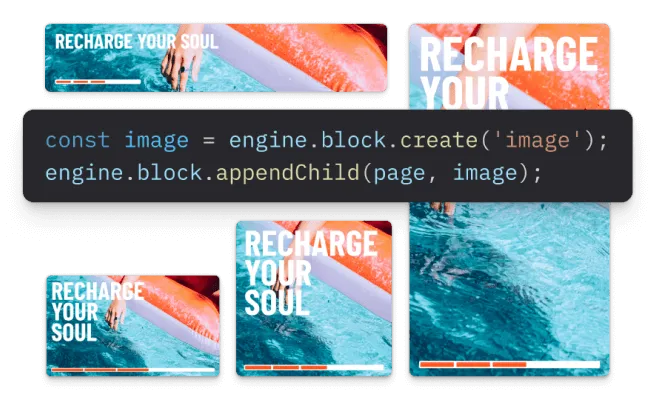 Code rendering on-brand image variants from one template